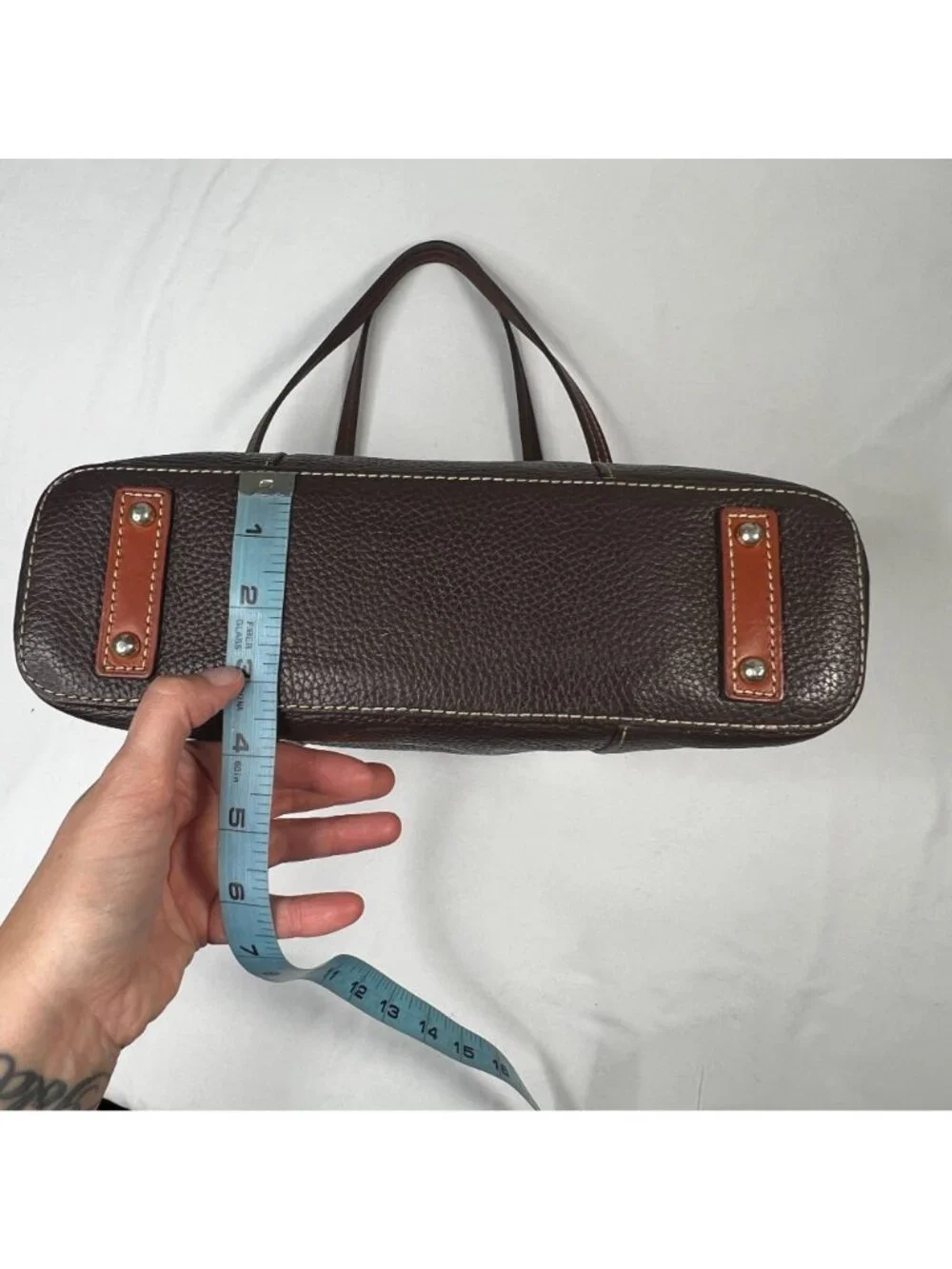 Dooney and Bourke Pebble Grain Small Lexington Shoulder Shopper Bag Dark Brown